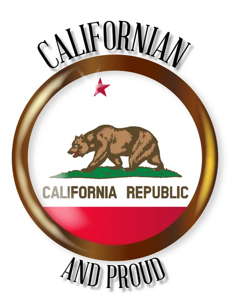Tombol Bendera California Bangga - Stok Vektor