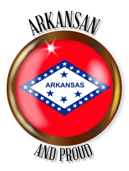 Botón de bandera de Arkansas orgulloso — Archivo Imágenes Vectoriales