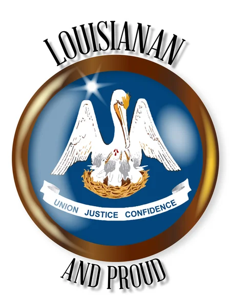 Louisiana hrdá vlajka tlačítko — Stockový vektor