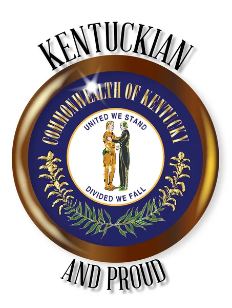 Kentucky Proud Flag Button — Stock Vector