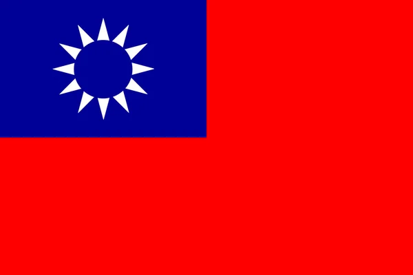 Vlajka Tchaj-wanu — Stockový vektor