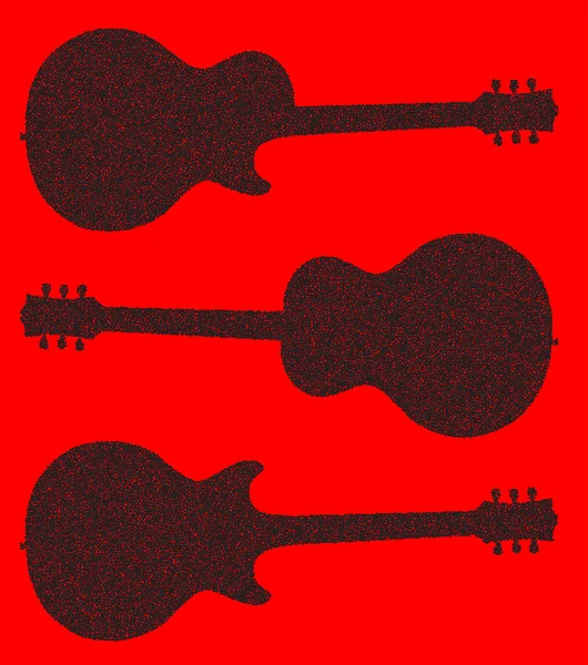 Latar Belakang Siluet Gitar - Stok Vektor