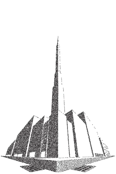 Cidade bloco perspectiva pontilhado — Vetor de Stock