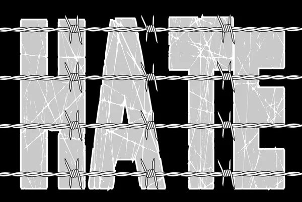 Hata bakom taggtråd — Stock vektor