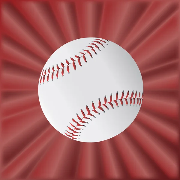 Baseball Over Red — Stock Vector