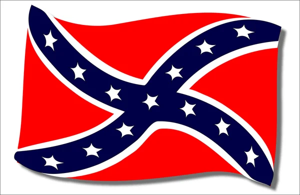 Confederale vlag wapperend — Stockvector