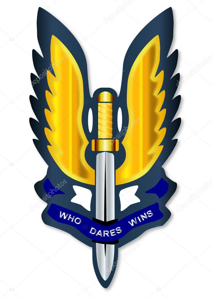 A depiction of the Special Air Service badge isolated over a white background