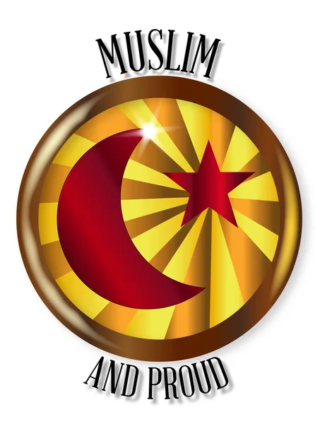Botón musulmán y orgulloso — Archivo Imágenes Vectoriales