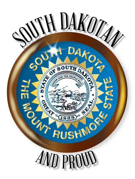 Dakota Południowa dumny Flaga przycisk — Wektor stockowy