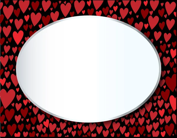Heart Oval Message — Stock Vector