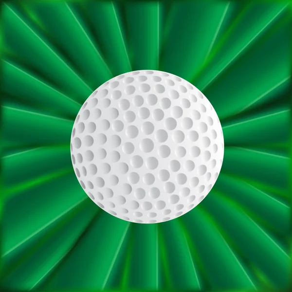 Bola de golfe sobre verde — Vetor de Stock