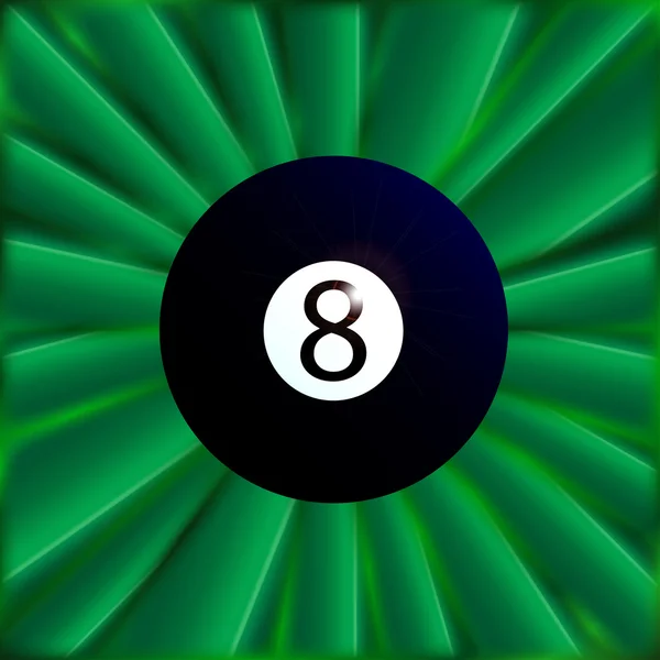 Eight Ball Over Green — Stock Vector