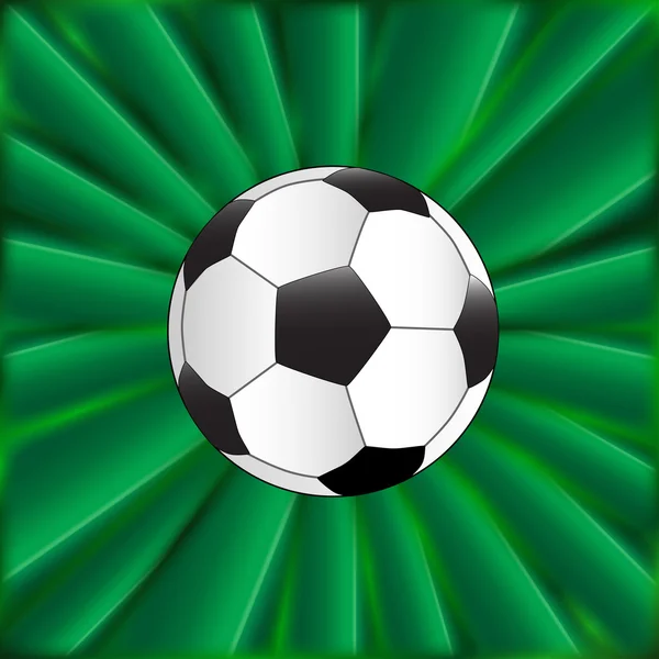 Pallone da calcio sopra verde — Vettoriale Stock