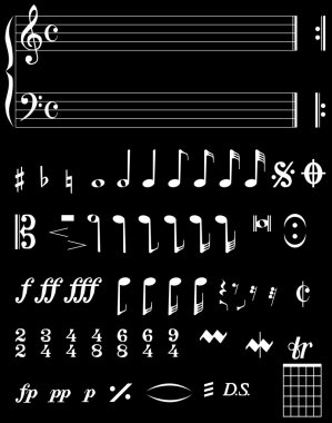 Müzik notaları negatif