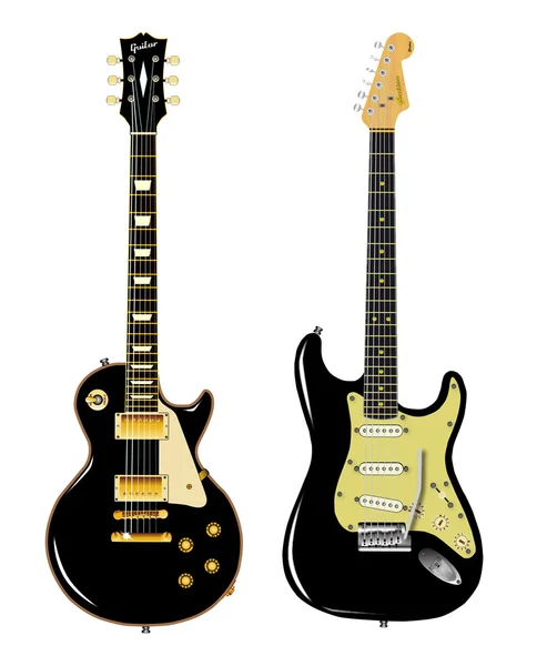 Black Guitar Duo — Stock Vector