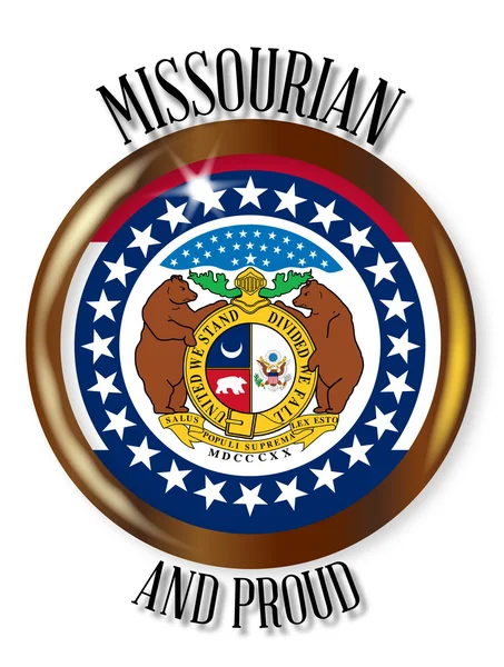 Bouton de drapeau fier du Missouri — Image vectorielle