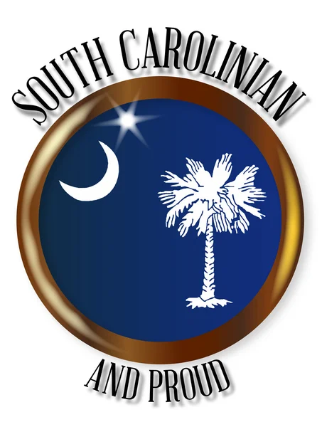 Bouton de drapeau fier de Caroline du Sud — Image vectorielle