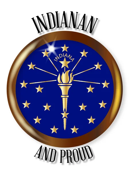 Ιντιάνα περήφανοι σημαία κουμπί — Διανυσματικό Αρχείο