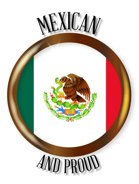 Mexico Proud Flag Button — Stock Vector