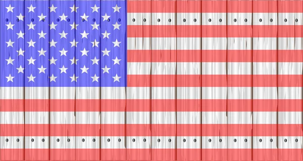 Stars And Stripes op een hek — Stockvector