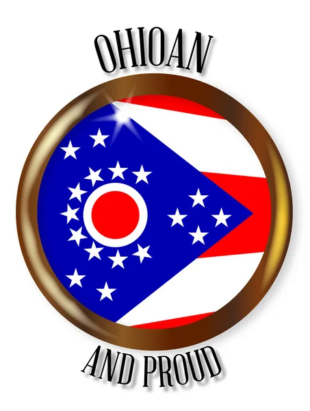 Ohio dumny Flaga przycisk — Wektor stockowy