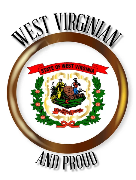 ウェスト バージニア州の誇りに思って旗ボタン — ストックベクタ