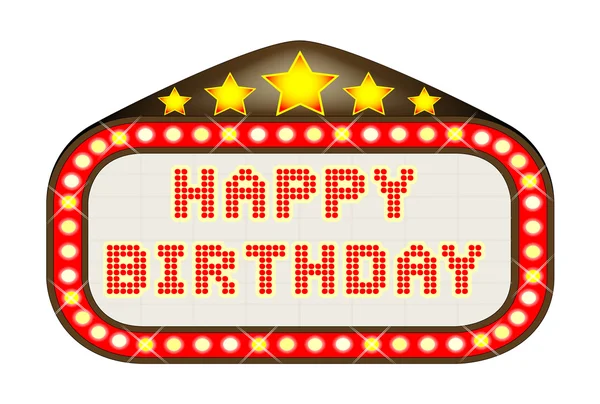 Cinema Marquee Feliz Cumpleaños — Vector de stock