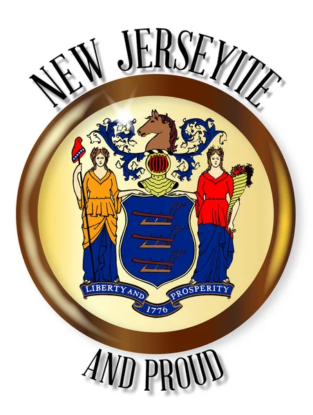 New Jersey stolta flagga knappen — Stock vektor