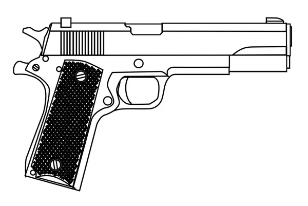 45 pistola de mano automática — Vector de stock