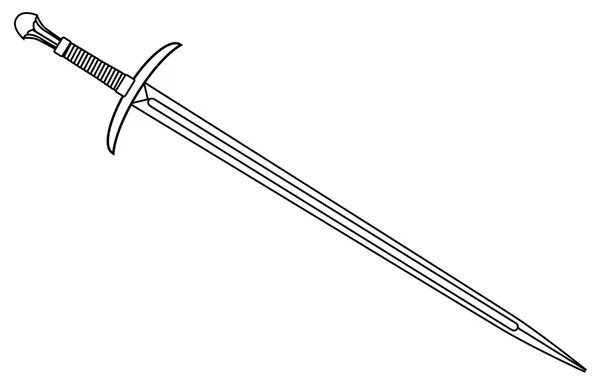 Knights Sword Outline — Stock Vector