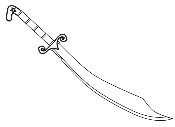 A scimitar sword as used by arabian warriors isolated on white.