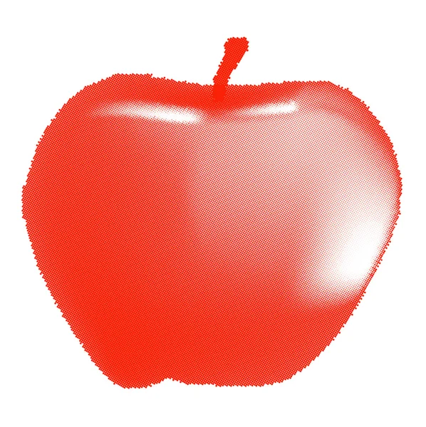 Demi-teinte pomme rouge — Image vectorielle