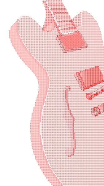 Guitarra eléctrica de medio tono — Vector de stock