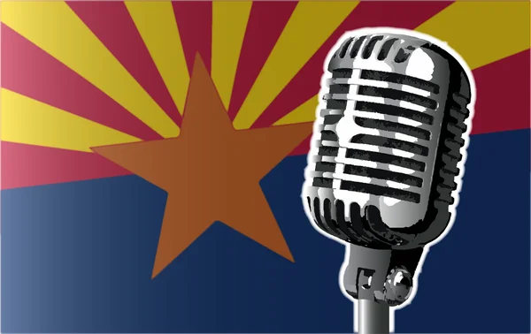 Arizona Flag And Microphone — Stock Vector