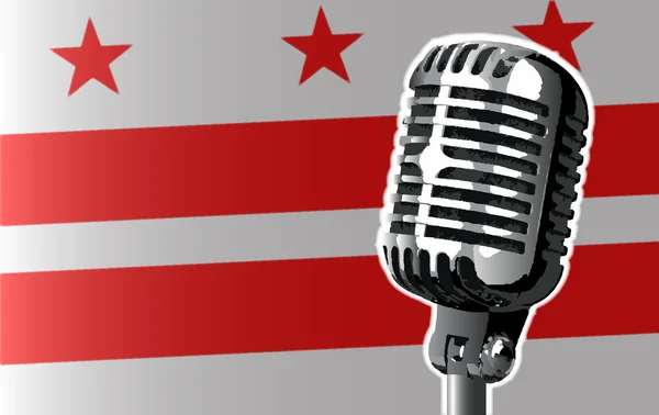Washington Dc bayrak ve mikrofon — Stok Vektör