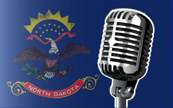 Bandeira e microfone do Dakota do Norte —  Vetores de Stock