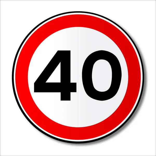 40 mph лимит трафика знак — стоковый вектор