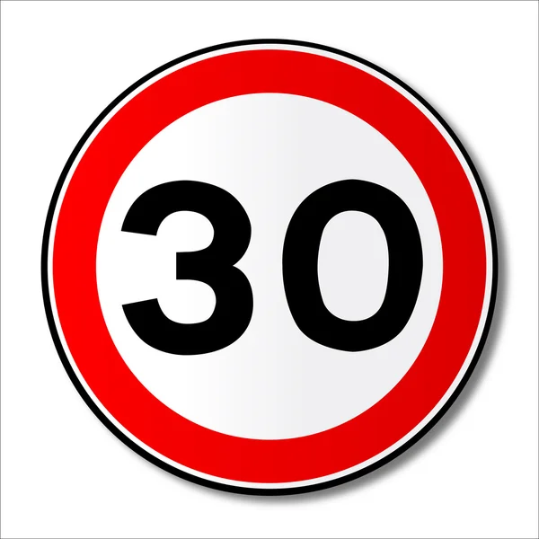 30 MPH Limit Traffic Sign — Stock Vector
