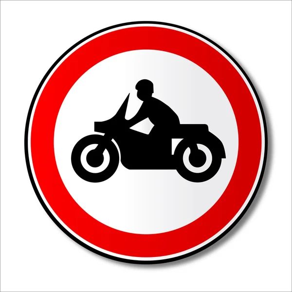 Motorrad umrundet Verkehrsschild — Stockvektor