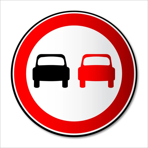 Дорожный знак запрещения обгона — стоковый вектор