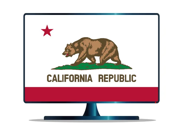 Californië vlag Tv — Stockvector