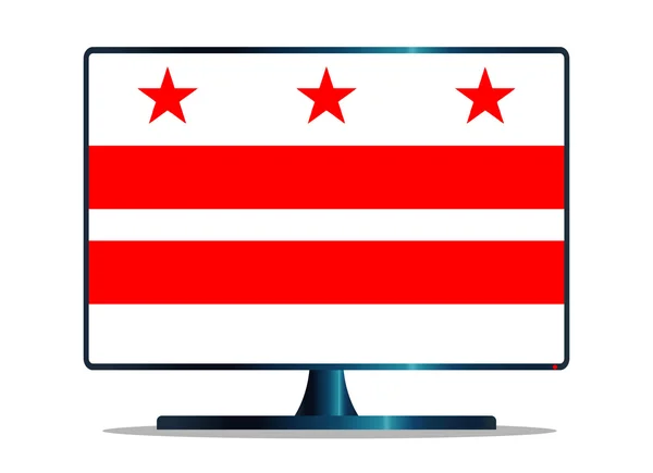 Washington Dc bayrak Tv — Stok Vektör