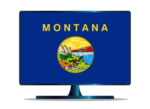 Montana Bandiera TV — Vettoriale Stock