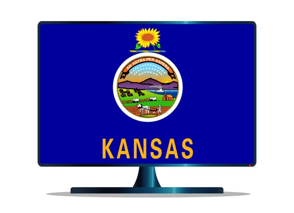 Tv bandera de Kansas — Archivo Imágenes Vectoriales