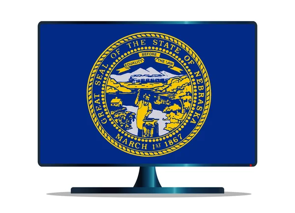 Nebraska flagga Tv — Stock vektor