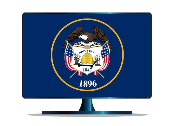 Utah Bandeira TV — Vetor de Stock