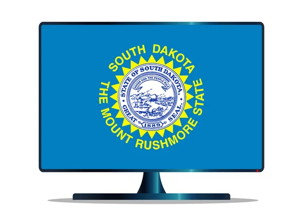 Dakota do Sul Bandeira TV — Vetor de Stock