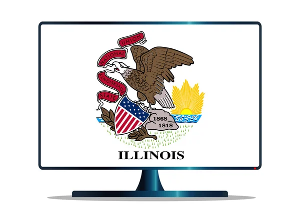 Illinois bayrak Tv — Stok Vektör