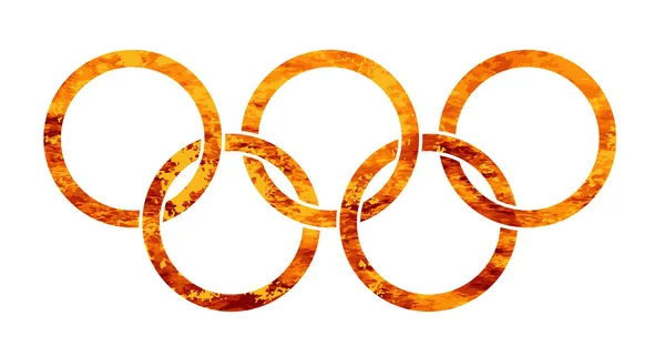 Vlammende Olympische ringen — Stockvector