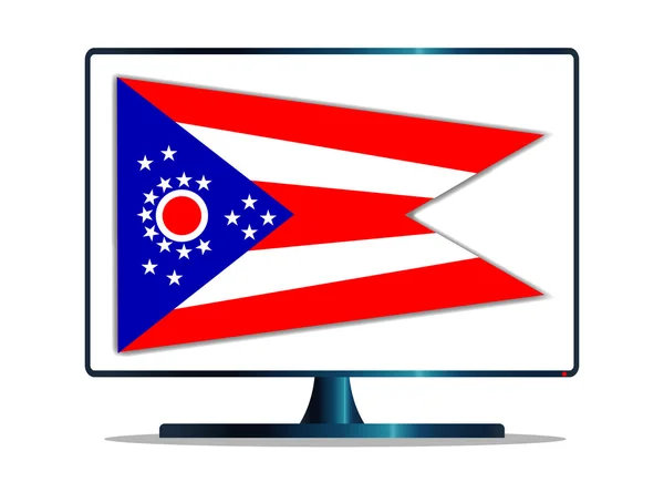 Ohio vlajka Tv — Stockový vektor